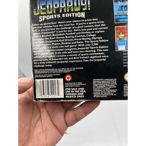 Jeopardy Sports Edition (SNES) Super Nintendo Complete In Box GameTek 1994 - Picture 9 of 15